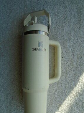 Stanley 30oz Tumbler Mug Cup White With Top Stainless Steel Used